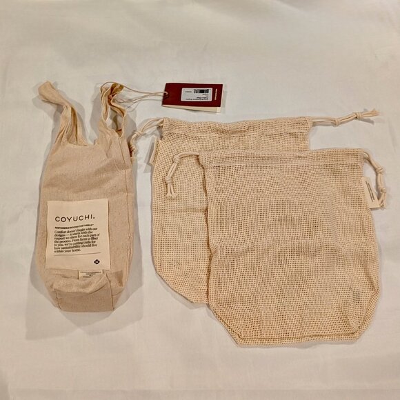 NWT Coyuchi Conserve Organic Produce Bags (100% Organic Cotton, SET of 3) - Picture 1 of 12
